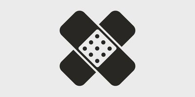 Vector image of two bandaids overlayed in a cross pattern