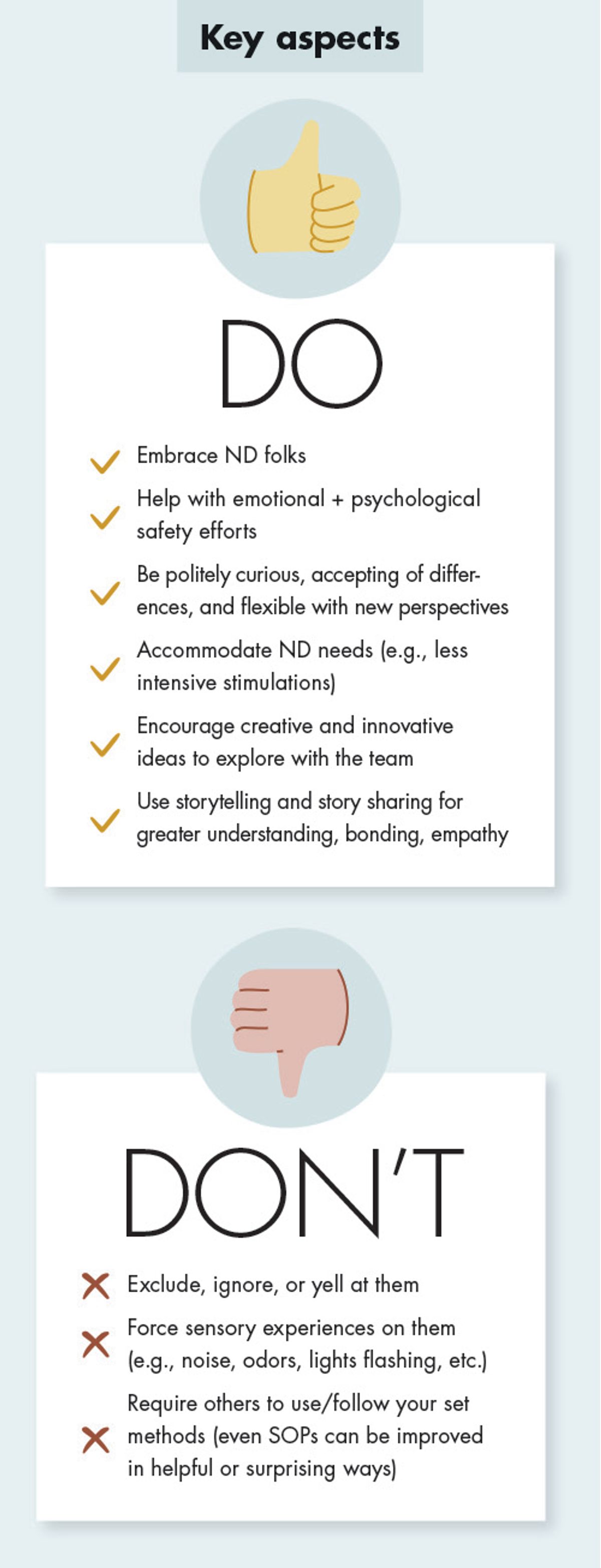 Dos and Don'ts of embracing neurodiversity in the lab Dos and Don'ts of embracing neurodiversity in the lab