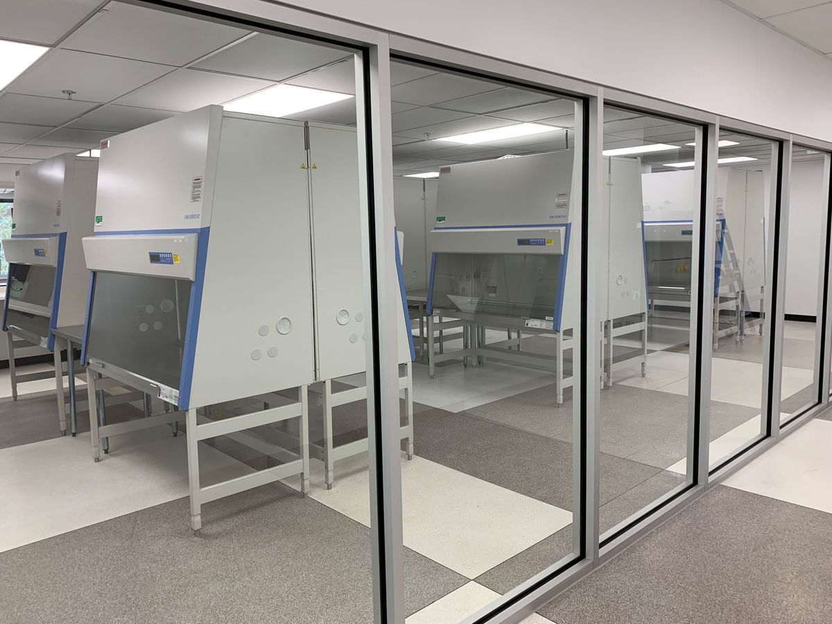 Predictive Biotech lab renovation - The newly constructed Predictive Biotech laboratory is part of the facility expansion, which includes an International Organization for Standardization (ISO) 7 cleanroom for tissue processing. Predictive Biotech lab renovation - The newly constructed Predictive Biotech laboratory is part of the facility expansion, which includes an International Organization for Standardization (ISO) 7 cleanroom for tissue processing.
